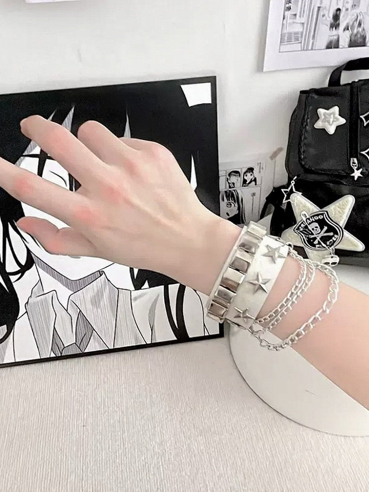 Star Bracelet - Set 2 Colors Wide Chain