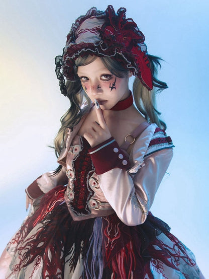 Pink Spider / Patch Embroidery Hairband Red