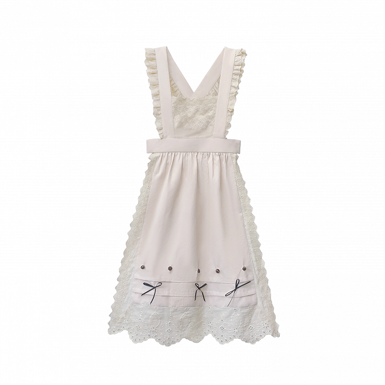 Spitzenschürze Dekoration Bowknot Trim mit Beige