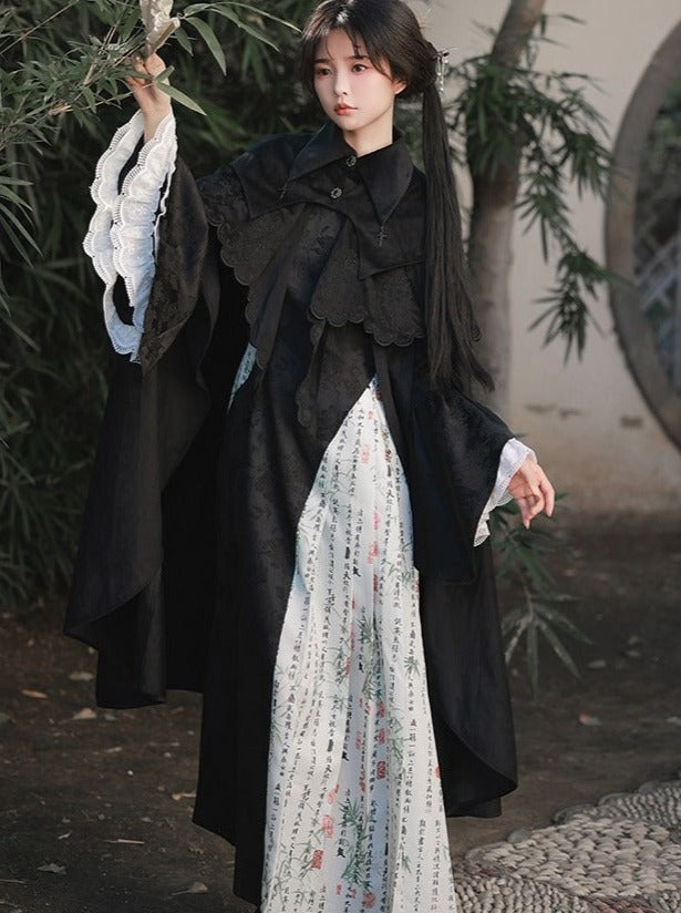 Bow + Necklace Dress China Asymmetrical Long + Beaded Big