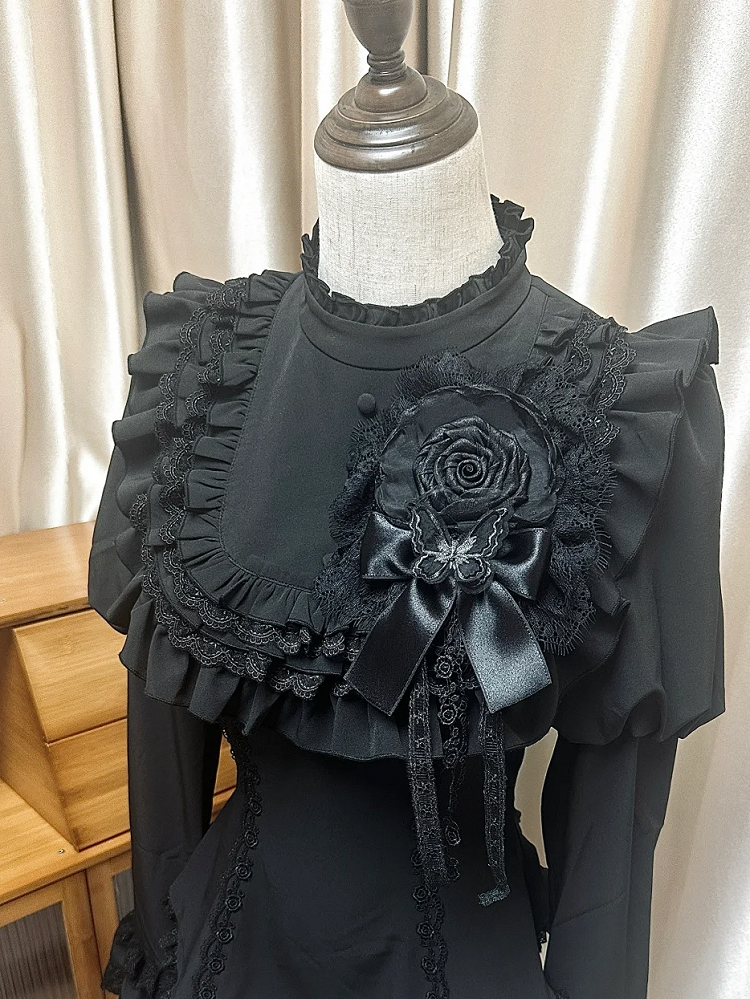 Gothic Black Lolita Floral Hairclip