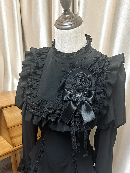 Gothic Black Lolita Floral Hairclip