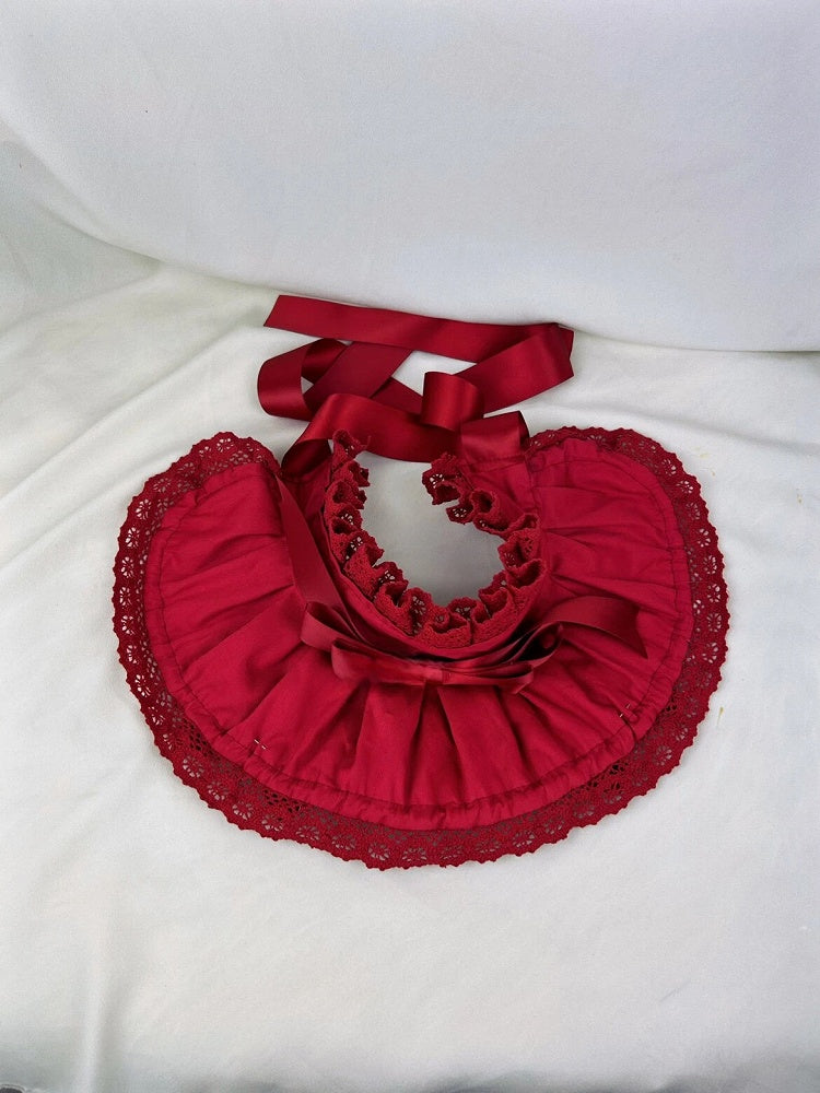 Ruffled Satin Bonnet (2 Color Options: Burgundy