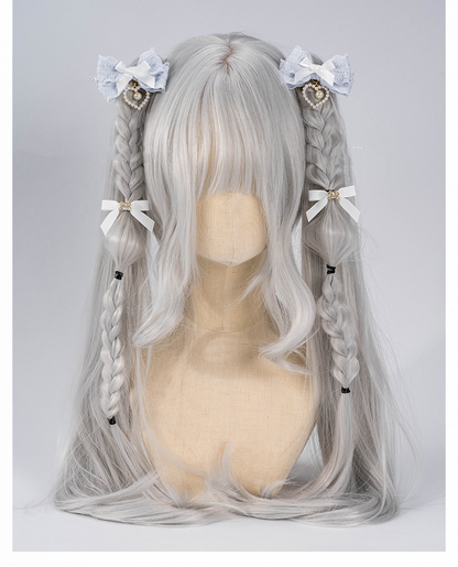 5色のビーズハートチャーム ジライケイ レースリボンヘアクリップ