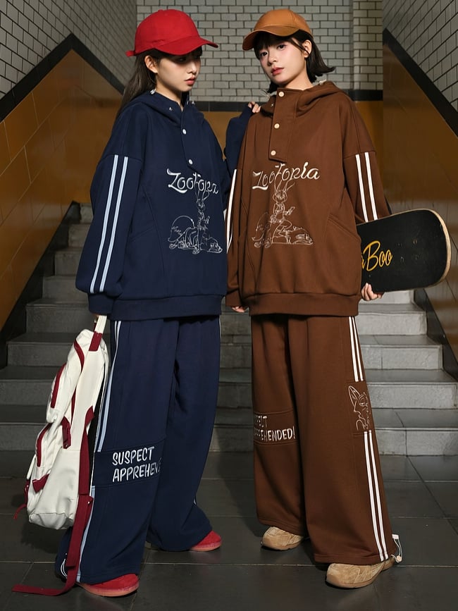 Zootopia Judy and Nick Graphic Navy Blue Hoodie