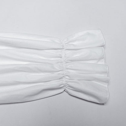3D White Pleated Shirt Goth Men's