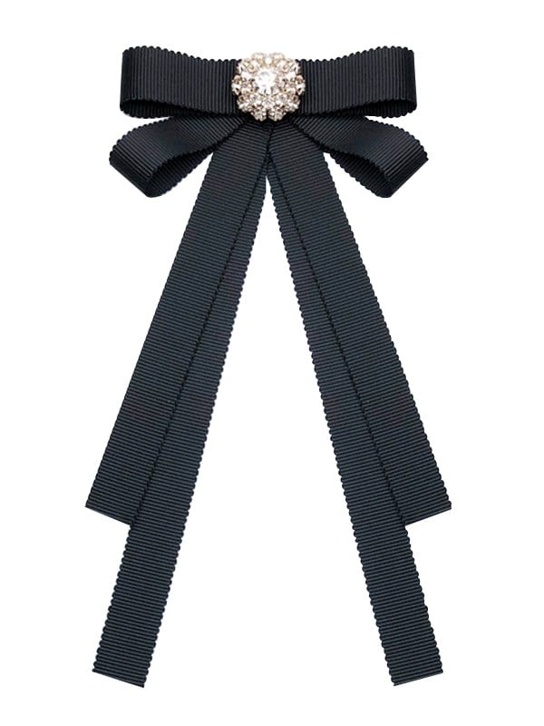 Vintage Black Bow Tie Brooch
