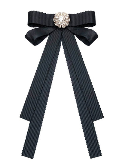 Vintage Black Bow Tie Brooch
