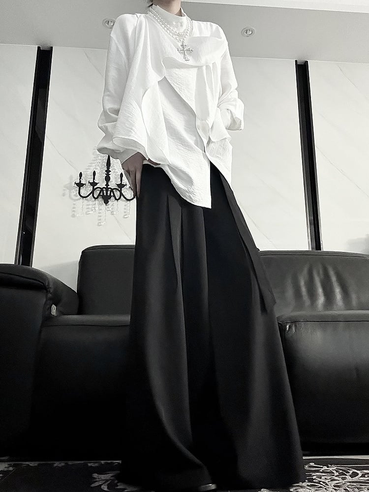 Top Neckline Scarf for Long Prince Spring Sleeve Lolita and - Summer Ouji White