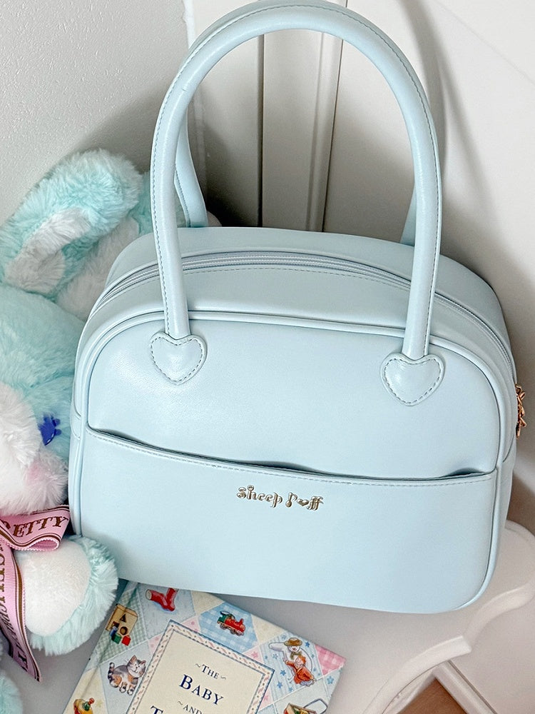 Herz Lolita Süße Hand Plüsch Verziert Bowknot Blau Perlen Tasche