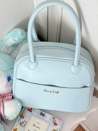 Herz Lolita Süße Hand Plüsch Verziert Bowknot Blau Perlen Tasche