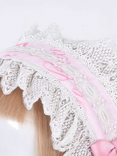 Hairband with Bow Pink/Blue Accent Lace-Trimmed Lolita