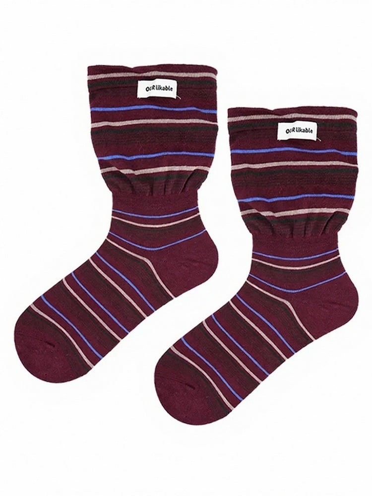4 Colors Vintage Style Striped Ankle Socks - ModaSwings