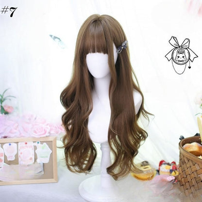 Under Bust Length Synthetic Wig with Bangs