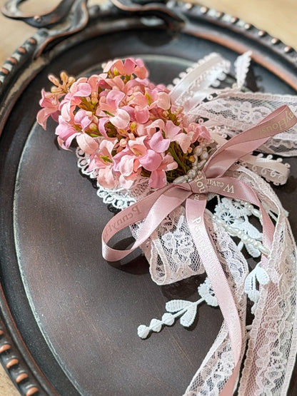 Sweet Floral Embroidery Brooch Set - Penny House