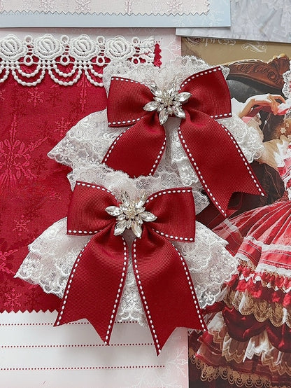 Options Rhinestone 5 Decorated Color Bowknot Snow Cuffs Wrist