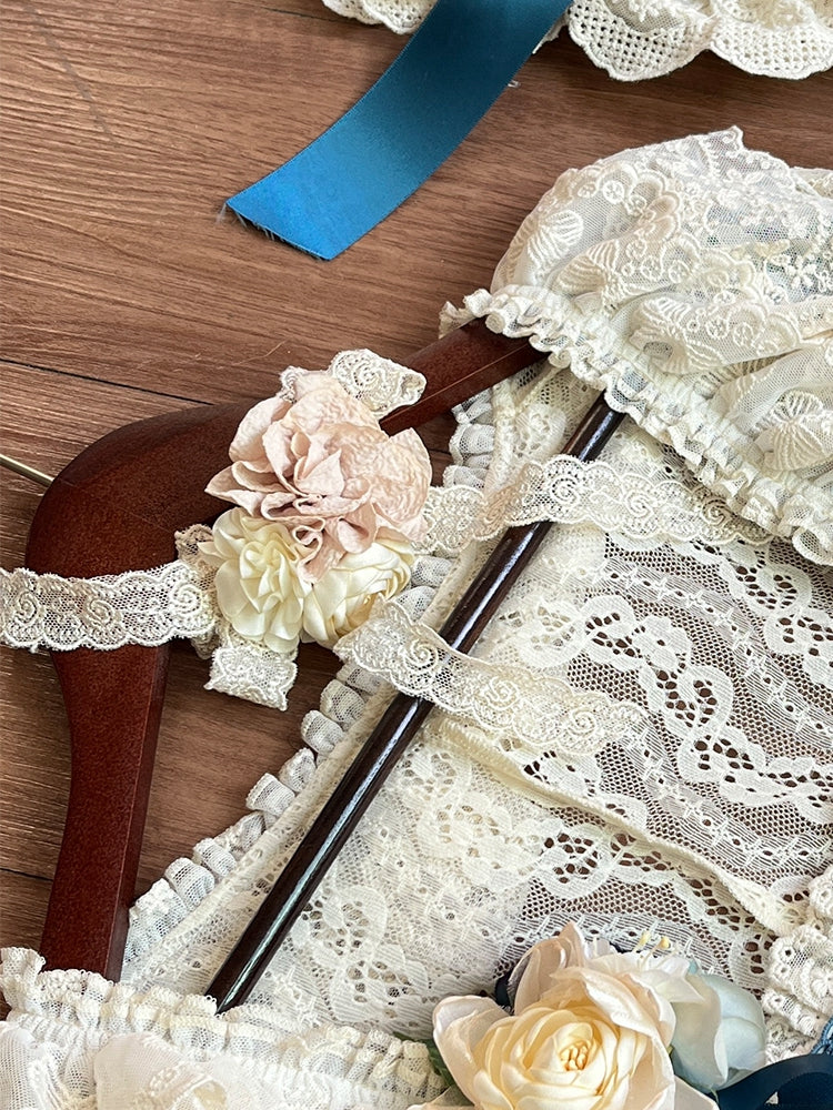 Choker Lace Flower Beige