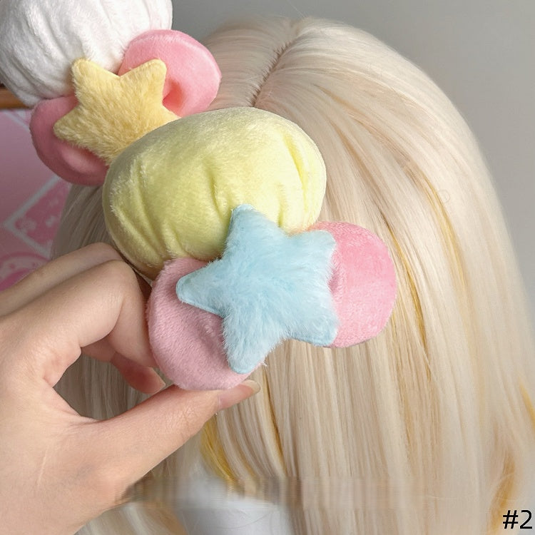 With Bowknot Lolita Sweet Star Fluffy Options Chef Hairclip Color Small-sized 2