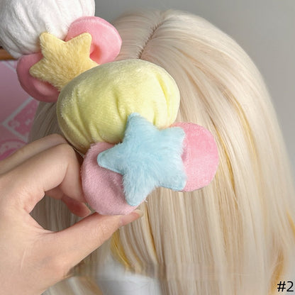 With Bowknot Lolita Sweet Star Fluffy Options Chef Hairclip Color Small-sized 2
