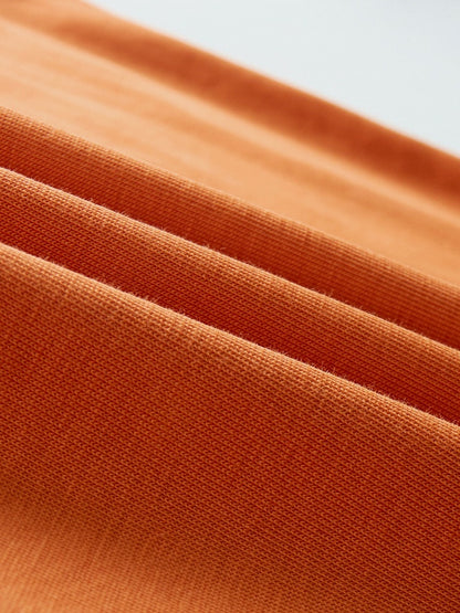 Orange Vintage Crew Neck Tee with Star Print - Languid Park