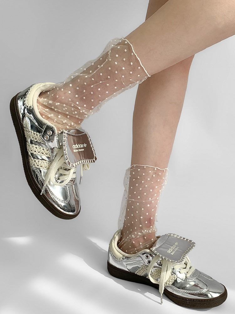 Socken mit Punkten Muster Weiß