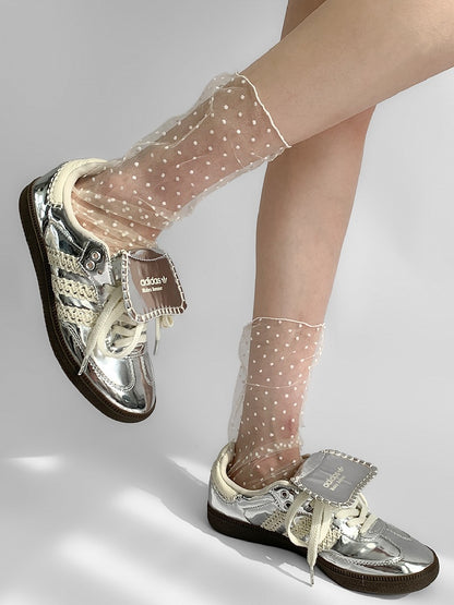 Socken mit Punkten Muster Weiß