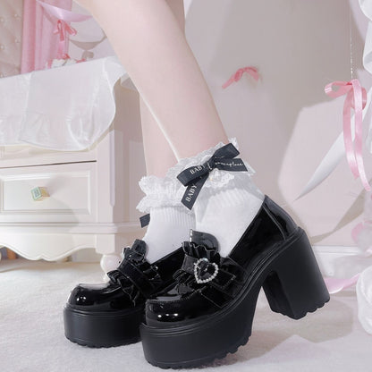 Lolita Glossy Platform Loafers – Japanese Jirai Subculture Style
