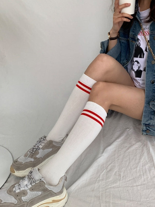 JK Socks 3 Calf Double-Stripe Colors