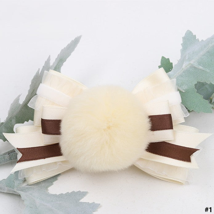 Brown Bowknot Options Hairclip 2 Lolita Yellow Sweet