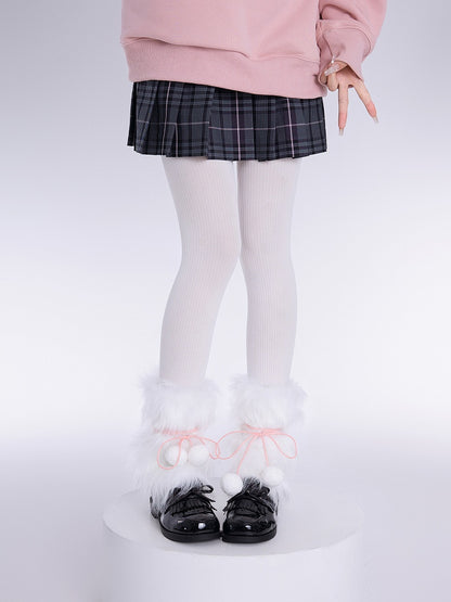 Pom-Pom Leg Y2K Decorations with White Plush Warmers
