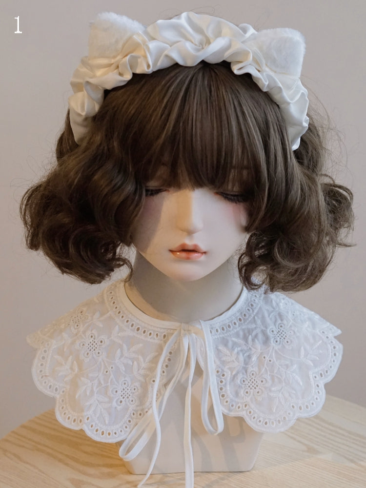 3 Bowknot Ear KC Details Options Car White