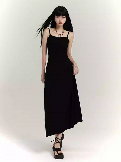 Gray/Black Ankle Length Glamorous Slim-fitting Cami Dress