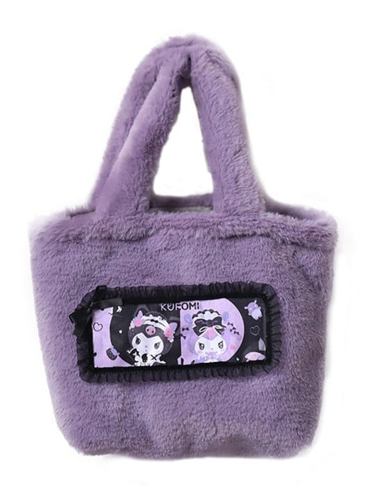 Sweet-Edgy Purple Bag Tote Lolita Cartoon Plush Print