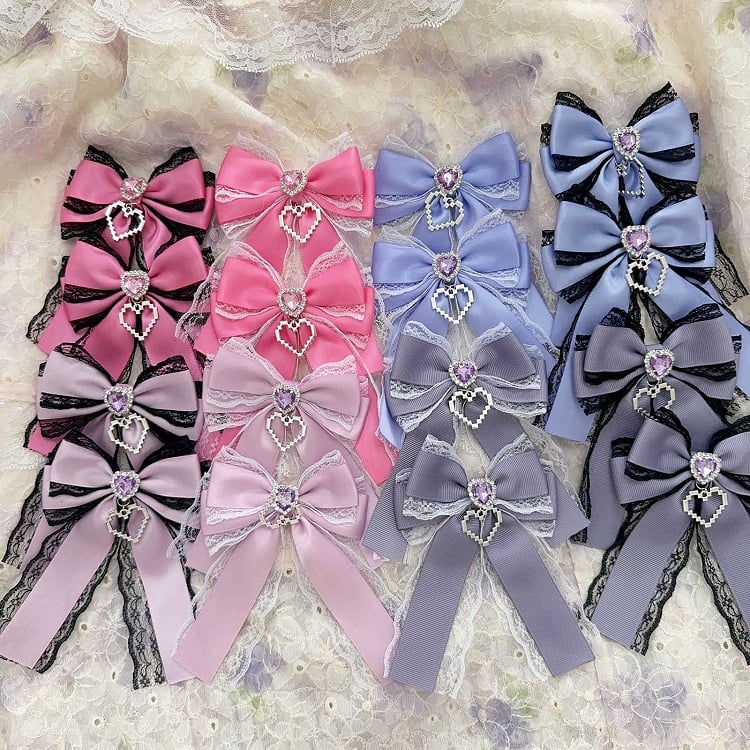Heart Decorated 15 Hairclips Options Bowknot