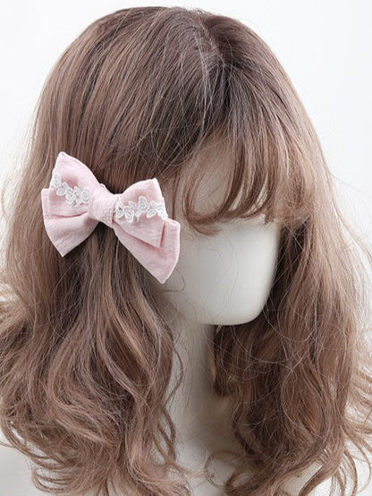 Bowknot Hairclip Sweet Lace 7 Lolita Color Options