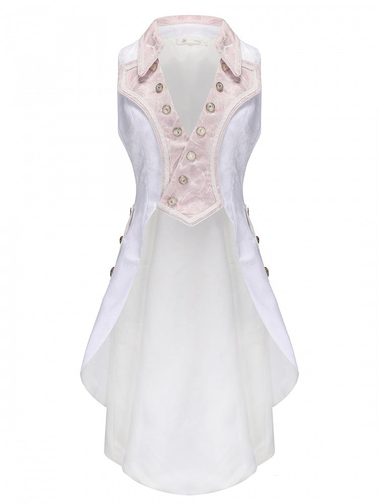 und Aristokrat Lange Mode Weste Weiß Rosa Ouji Lolita