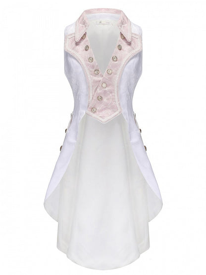 und Aristokrat Lange Mode Weste Weiß Rosa Ouji Lolita