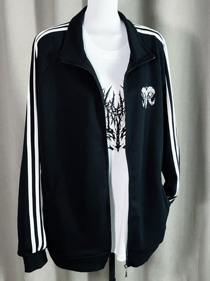 Sweatshirt Zip-Up Cross Black and Print Gothic Coffin with