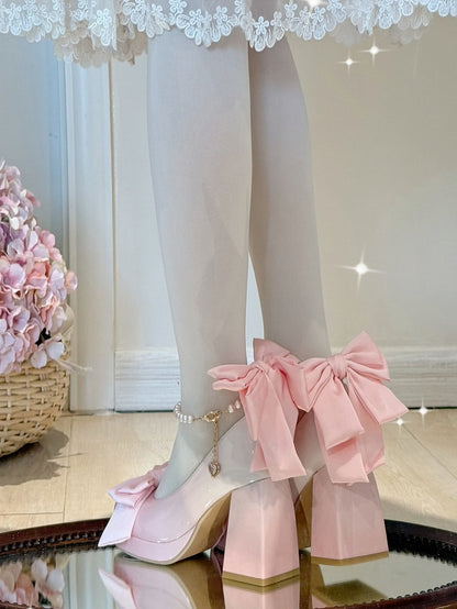 Shoes Mary Sweet Bowknot Round Pink Details Toe Janes Platform Lolita