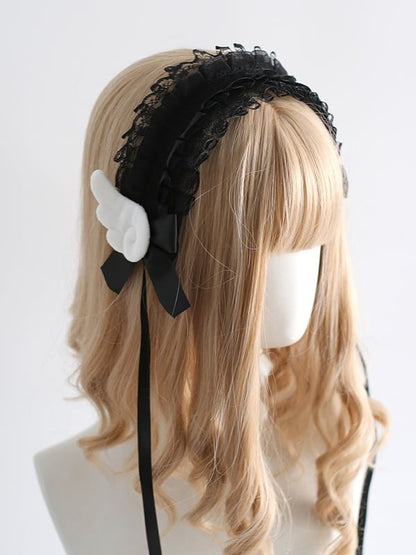 Wing Hairband Colors 5 with Cute Lace Lolita Decorations Bowknot