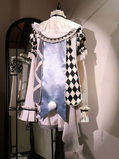 トレイン王子ファッション + ポーカーショーツ + バイブスライトワンダーランドカード衣装 - シャツカラー取り外し可能テーマアリスブルー