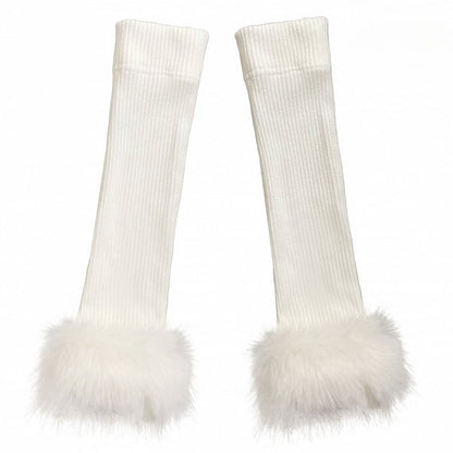 with Sleeves Cuffs Fluffy White Lolita