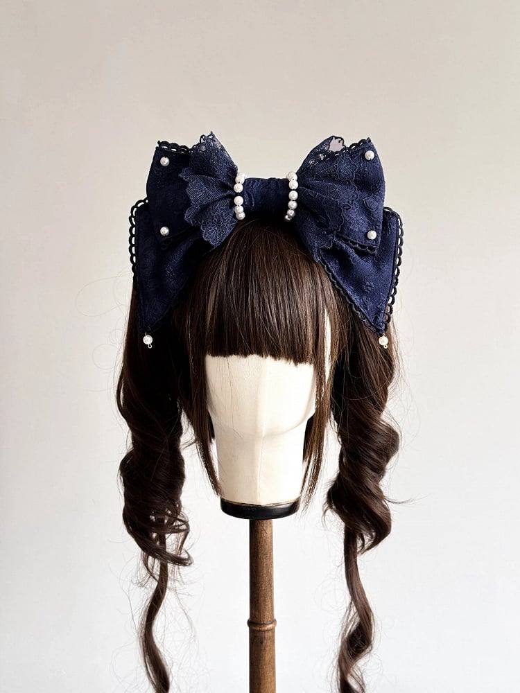 KC Lace Bow (Multi-Colorways) Large Pearl
