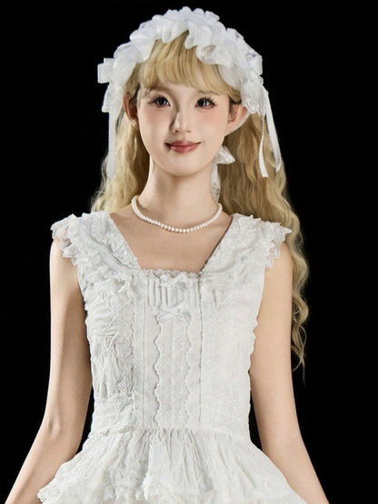Ivory Lace-Trim Elegant Blouse (Two Styles) - Sleepless Unanswered