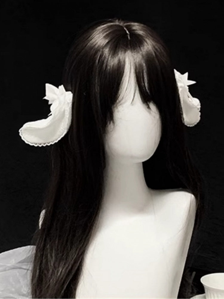 White Lamb Ears Hairclip