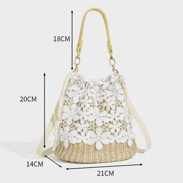 2 White Bucket with Options Lace Bag Decorarion Elegant
