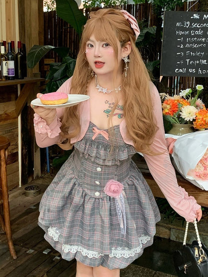 Soft Pink Blouse with Front Opening and Ruffled Cuffs - Hard Candy