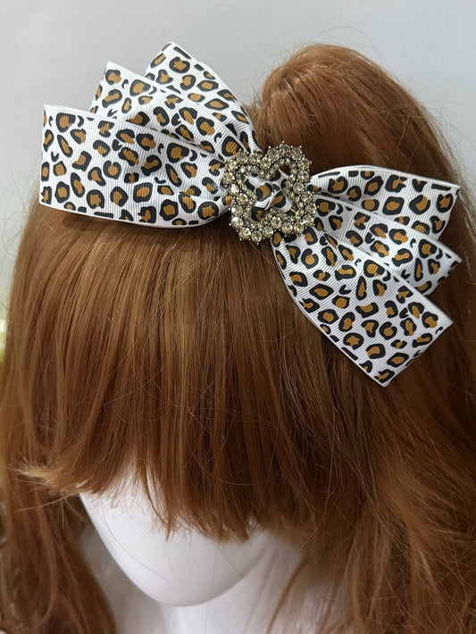 Strass Haarspange Optionen dekoriert 5 Muster Farbe Leopard Bowknot
