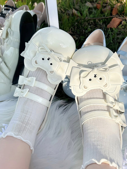 Bear White Shoes Theme Sweet Low-heel with Lolita