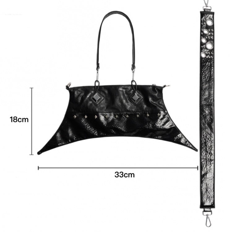 Gothic Schwarze Punk Nieten Umhängetasche